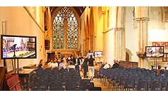 Plasma screen installation for Dorchester Abbey event